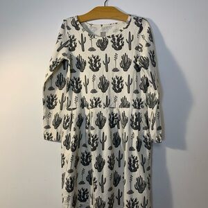 Winter Water Factory Cactus Print Long Sleeve Dress
